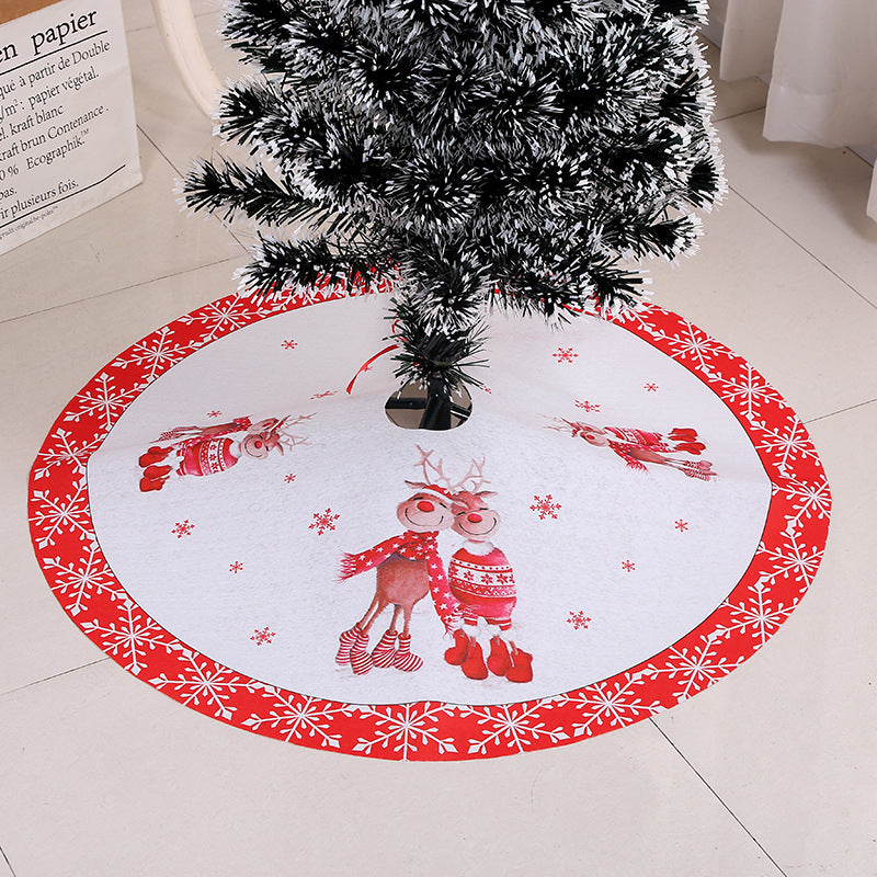 Reindeer Snowflake Christmas tree skirt, 35 in
