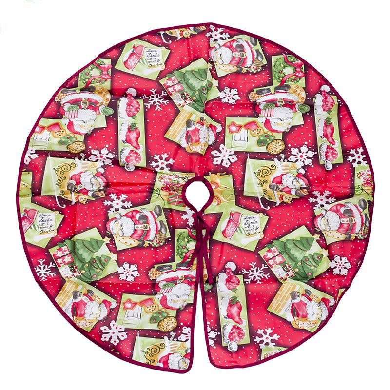 Santa Postcards Christmas tree skirt, 35 in