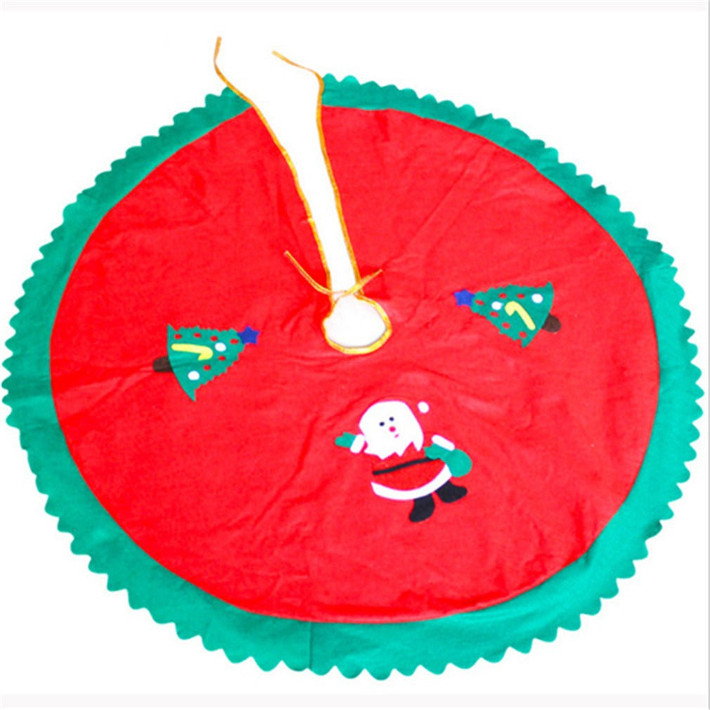 Felt Santa & Tree Christmas tree skirt, 24 in