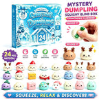 All 24 slow-rise dumpling squishies inside the calendar