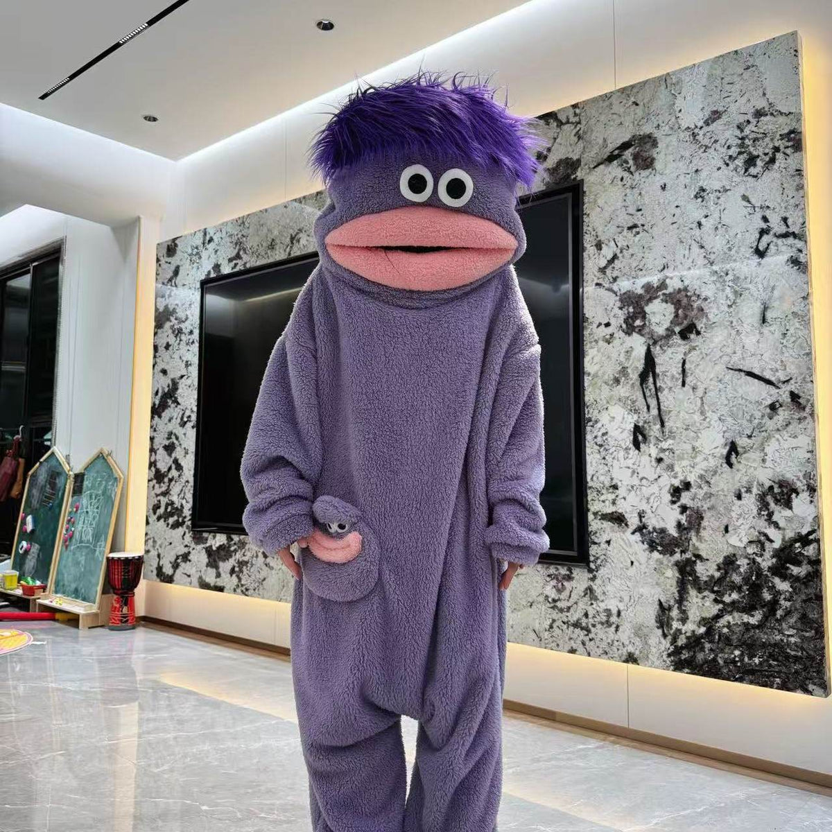Merry Muncher onesie in Grape Purple