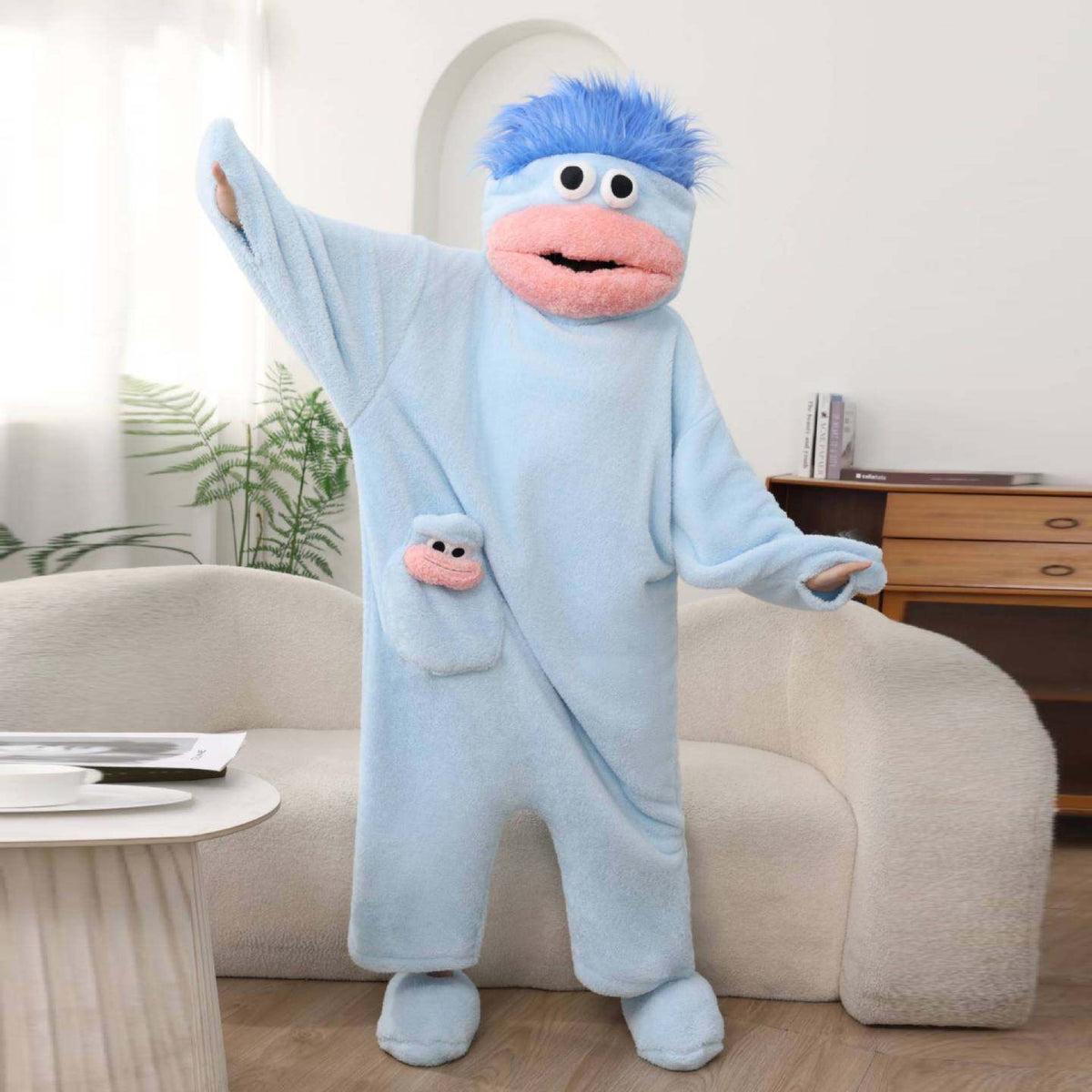 Merry Muncher onesie in Frost Blue
