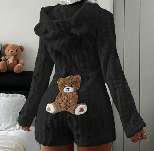 Midnight Black teddy romper