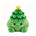 Evergreen the Tree, a green plush dumpling with a gold star