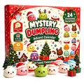 Squish & Countdown advent calendar, Classic Red box, with 24 squishy dumpling characters