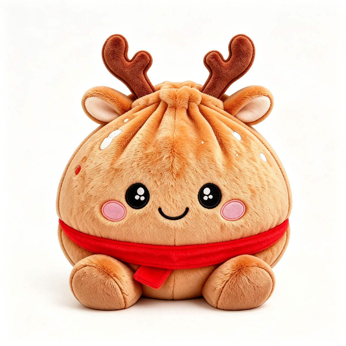 Rudy the Reindeer, a brown plush dumpling with antlers