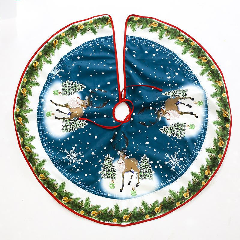 Midnight Reindeer Christmas tree skirt, 35 in