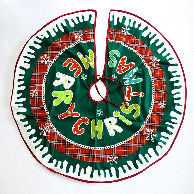 Merry Christmas Plaid Christmas tree skirt, 35 in